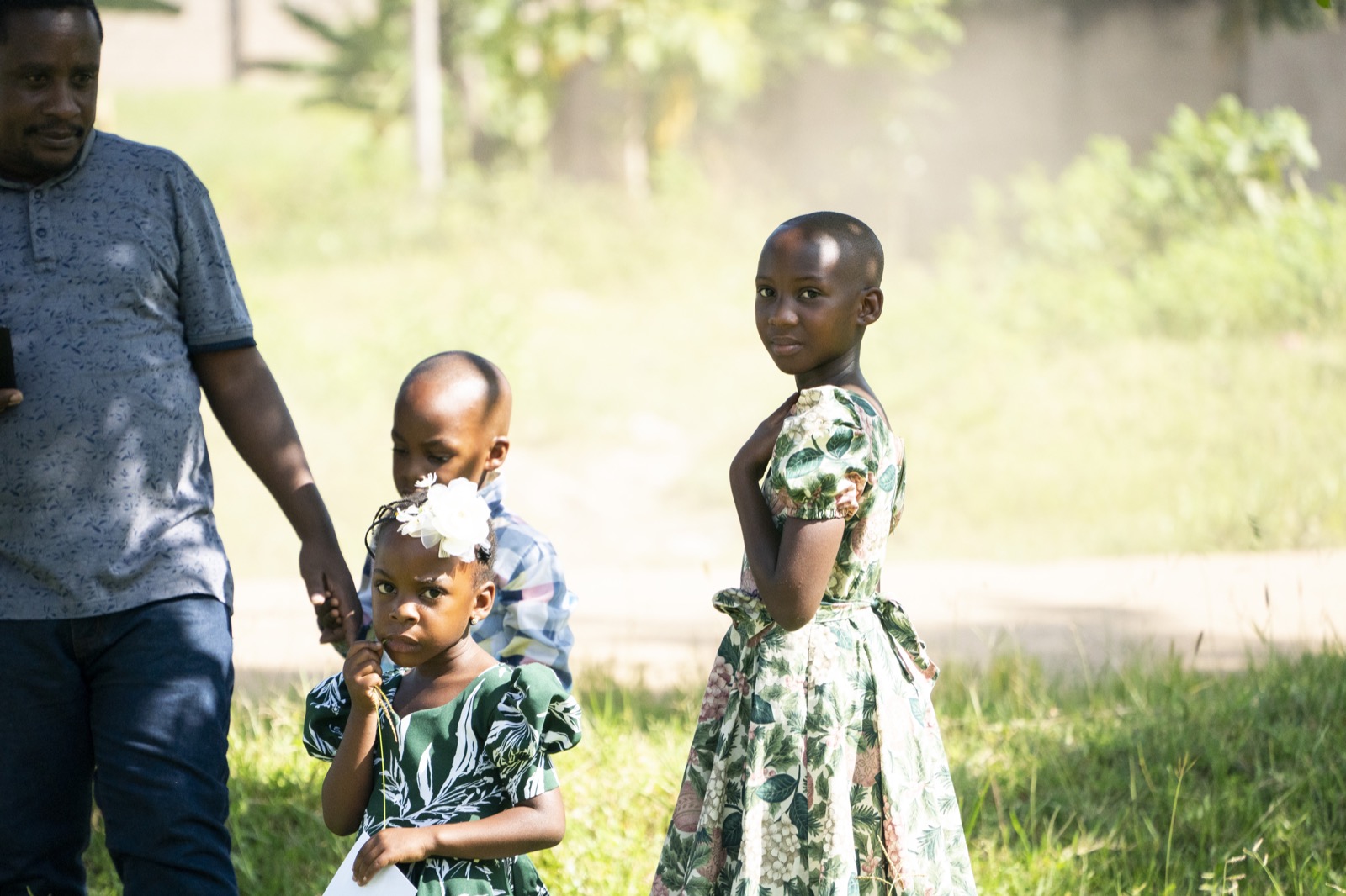 A family walking together outdoors